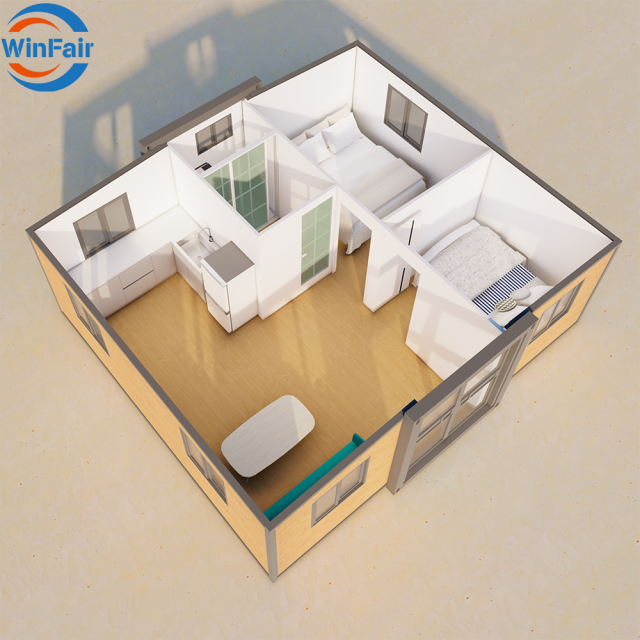 WinFair Beach Triangle Roof Container House Home Prefab Modular 20Ft With Terrace for Self-Built Villa / Residential Home