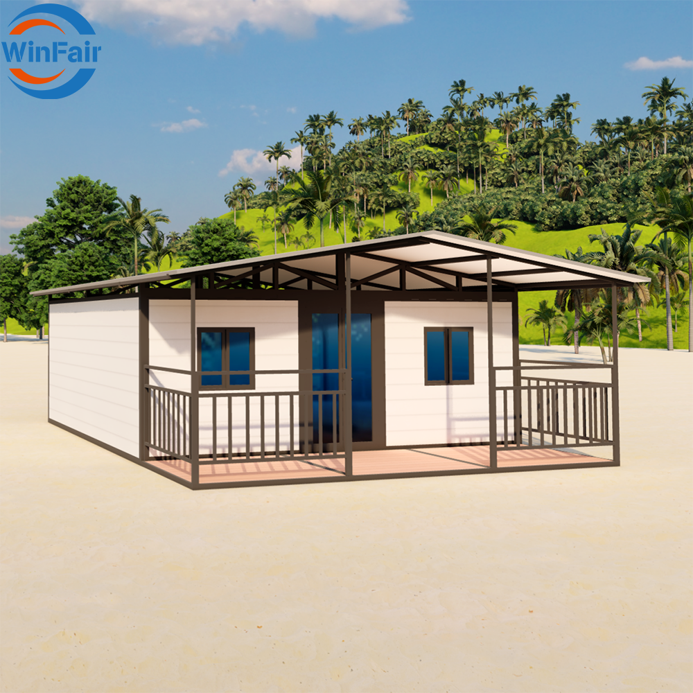 WinFair Mexico Low Cost 20Ft Prefab Prefabricated Module Container Houses Tiny Home With Balcony and Roof for Resort Villa