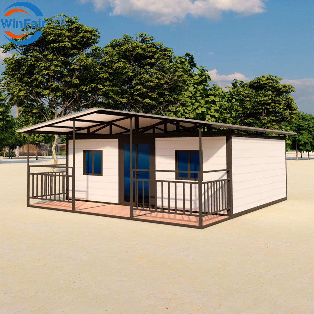 WinFair Mexico Low Cost 20Ft Prefab Prefabricated Module Container Houses Tiny Home With Balcony and Roof for Resort Villa