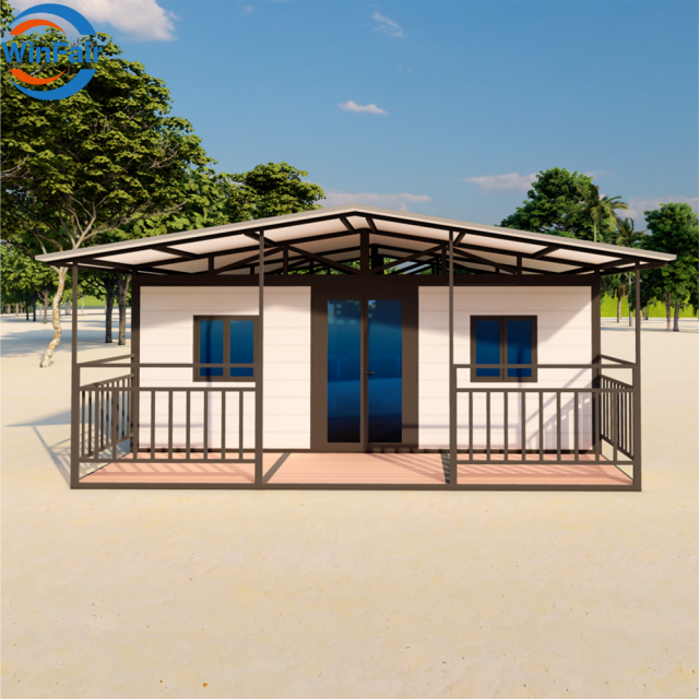 WinFair Mexico Low Cost 20Ft Prefab Prefabricated Module Container Houses Tiny Home With Balcony and Roof for Resort Villa