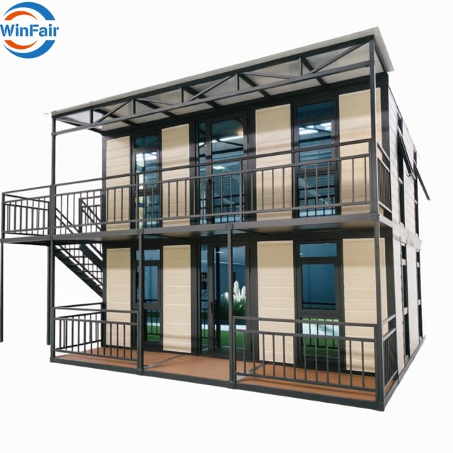 WinFair Luxury Two Story House Prefab Container Home Modular Tiny House for Rural Farmhouse / Retirement Home / Senior Living