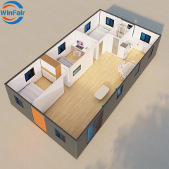 WinFair Import Prefabricated House 40Ft Expandable Container Houses 3 Rooms Module From China for Home Studio / Creative Space