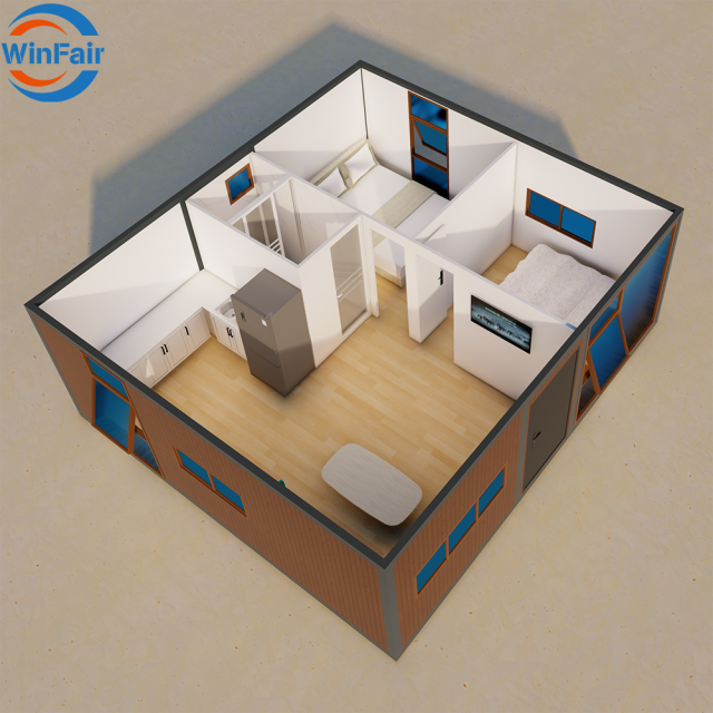 WinFair Beach House Prefabricated Modular Living Container Houses Homes With Bathroom for Garden Office / Backyard Studio