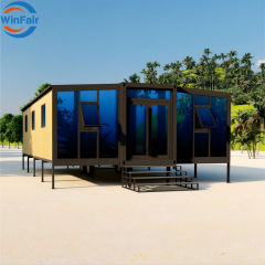 WinFair Prefab Modular Mobile Home Trailer 3 Bedroom Container House 30Ft With Bathroom for Vacation Rental / Mobile Cafe