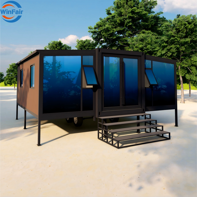 WinFair Japanese Modular Prefab Mobile Container House 20Ft on Trailer for Living Container / Casa Container / Resort Villa