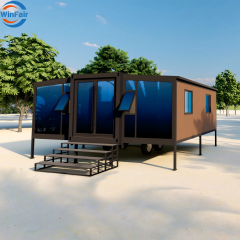 WinFair Japanese Modular Prefab Mobile Container House 20Ft on Trailer for Living Container / Casa Container / Resort Villa