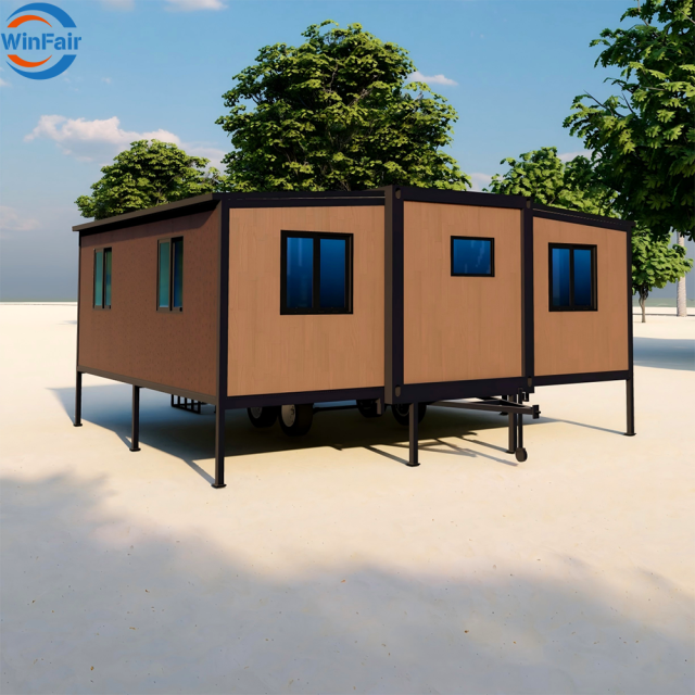 WinFair Japanese Modular Prefab Mobile Container House 20Ft on Trailer for Living Container / Casa Container / Resort Villa