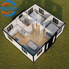 WinFair Tunisia Low Cost Portable Prefab Tiny House Homes 2 Bedroom Container House Trailer for Home Studio / Creative Space