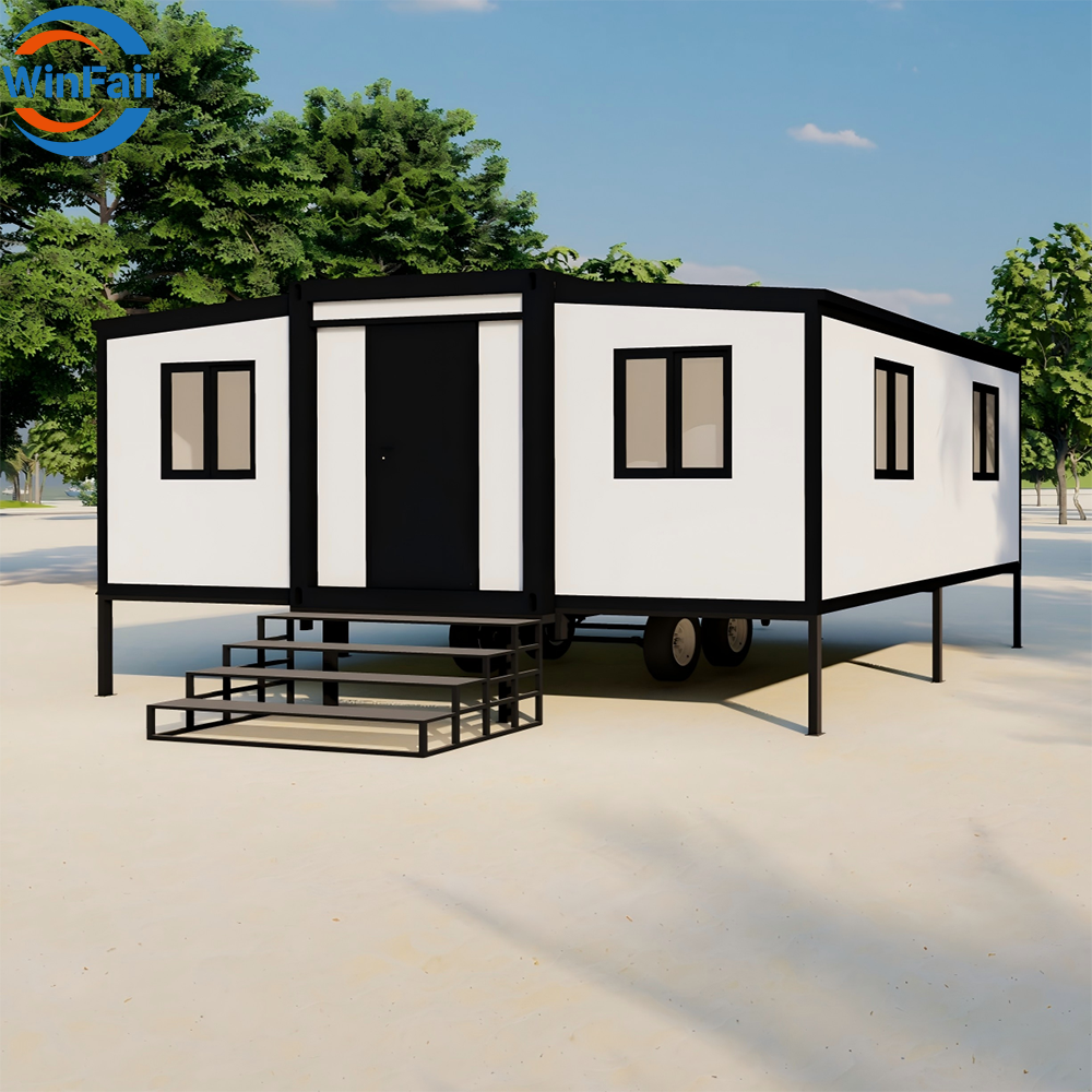 WinFair Cheap 20Ft Modern Prefab Expandable Houses With Trailer Prefabricated for Granny Flat / Guest House / Garden Office