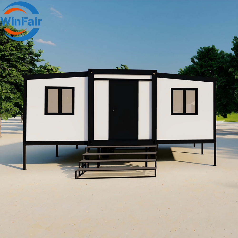 WinFair Tunisia Low Cost Portable Prefab Tiny House Homes 2 Bedroom Container House Trailer for Home Studio / Creative Space