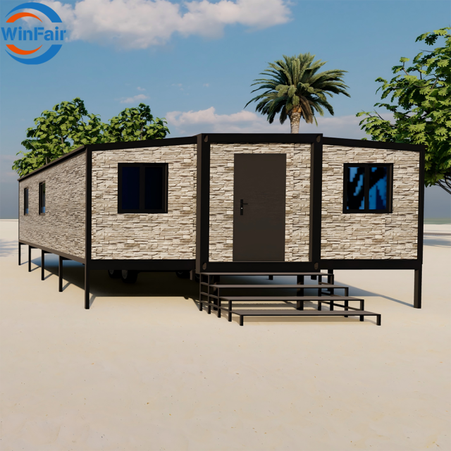 WinFair Prefabricated Mobile 30 Ft Expandable Container Houses With Trailer Poland For Mobile Clinic / Health Center