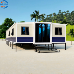 WinFair Ce Certified Paraguay Container Homes 40Ft Luxury Expandable Houses With Trailer for Dormitory Office Camp/Resort Villa