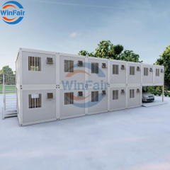 WinFair 20Ft Prefabricated Folding Flat Pack 2 Story Apartment Container House Ready to Live in for Dormitory Office Camp