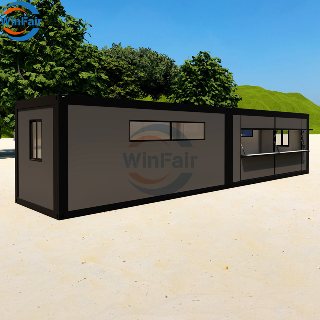 WinFair 20 Foot Prefabricated Foldable Flatpack Prefab Tiny Container Houses Brazil for Pop-Up Store / Pop-Up Shop