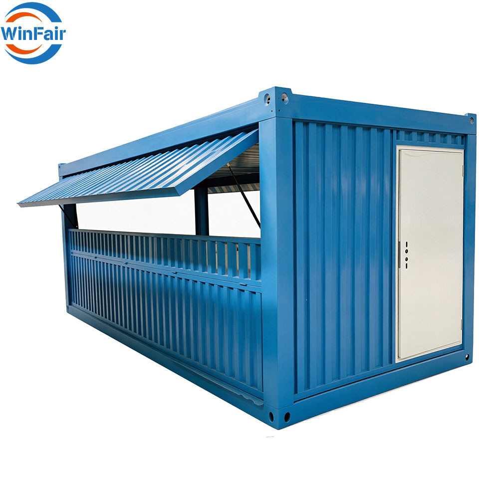 WinFair Custom Portable Mobile Folding Prefab 20 Feet Container House for Container Shop / Food Kiosk/Street Food Kiosk