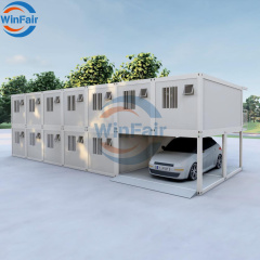 WinFair 20Ft Prefabricated Folding Flat Pack 2 Story Apartment Container House Ready to Live in for Dormitory Office Camp