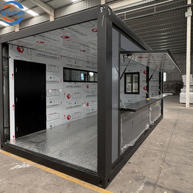 WinFair Fast Food Prefab Container House Store Kiosk Flat Pack Mobile Modular Homes for Mobile Cafe / Coffee Pod