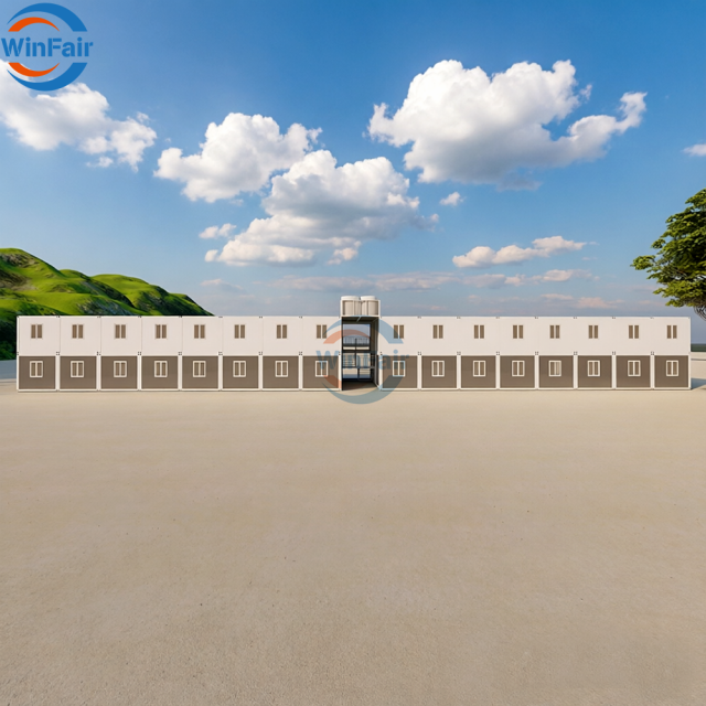WinFair China Low Price Prefabricated Glass Big 2 Story Container House Luxury for Worker Camp / Labor Camp / Bunkhouse