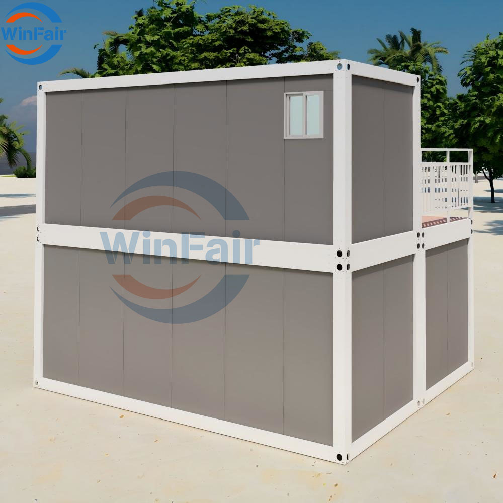 WinFair Guyana 20Ft Portable Prefab House 2 Story Container House Home Modern for Urban Infill Building / Garden Office