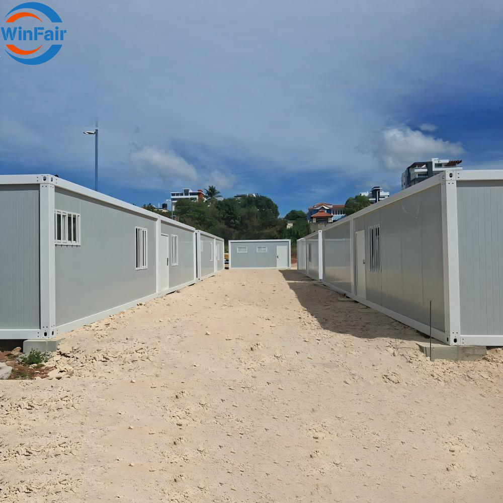 WinFair Tunisia Townhouse Prefab Office Studio Prefabricated Steel Container House Portable Ce Custom Maison Conteneur 40Ft