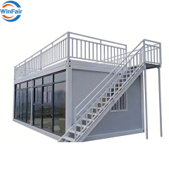 WinFair Colombia Low Price Prefab Steel Container House 20Ft 40Ft Two Bedroom With Bedroom and Balcony for Backyard Studio