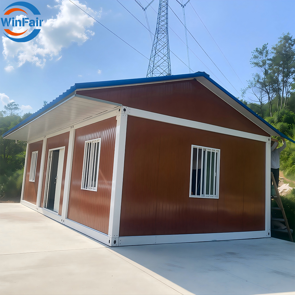 WinFair Maisons Luxury Prefabricated 3 Bedroom Triangle Roof Prefab Container House Philippines for Quick Install House