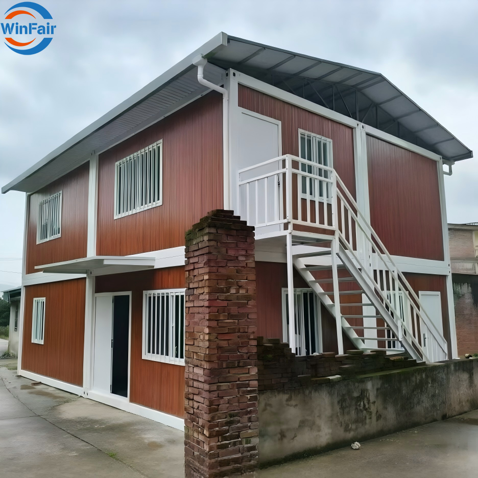 WinFair Paraguay Low Cost Prefab Modular Container Guest House 2 Floors Duplex for Home Studio / Creative Space / Staff Quarters