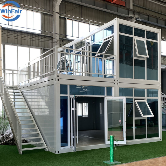 WinFair Prefab Mobile 3 Bedroom Swiss Villa Flat Pack Container Homes House Modern Luxury for Luxury Resort Villa/Farmhouse