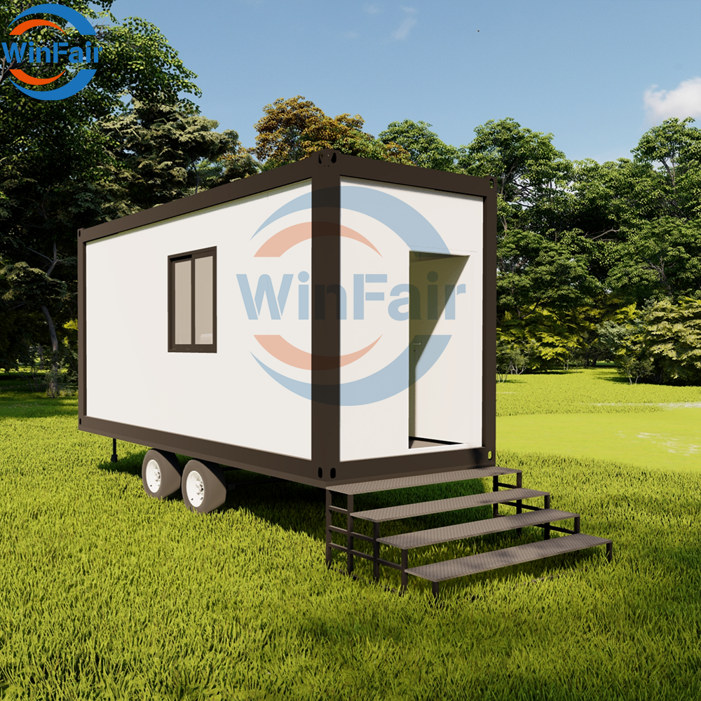 WinFair Luxury Portable Mini Prefab Modular Mobile House on Trailer Flat Pack Homes Module Container for Mining Office