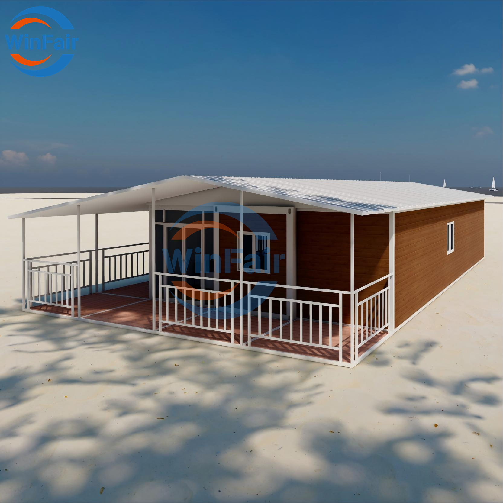 WinFair Low Cost Portable Prefab Modular Expandable Container Home 40Ft Luxury House Modern for Reception Area / Garden Office