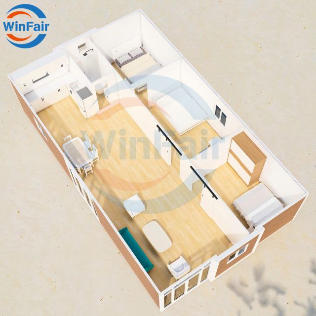 WinFair Low Cost Portable Prefab Modular Expandable Container Home 40Ft Luxury House Modern for Reception Area / Garden Office