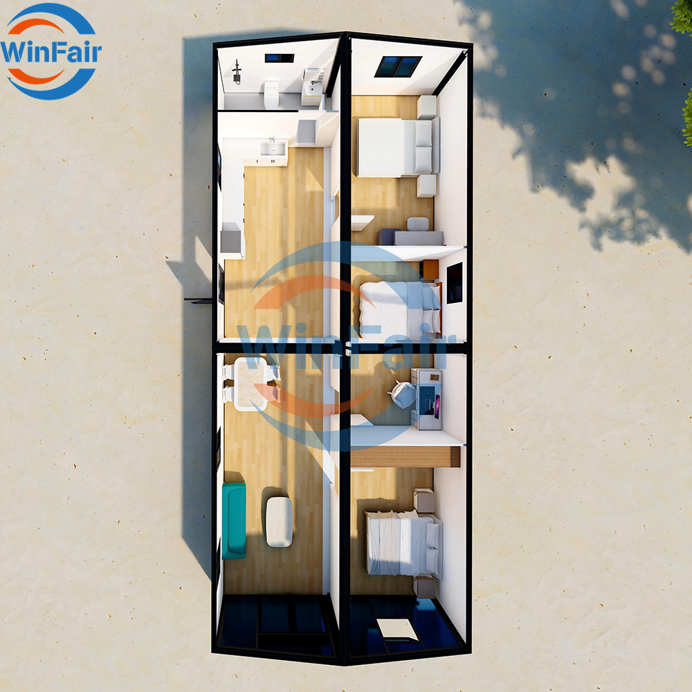 WinFair Indonesia Wholesale Luxury Gable Roof Prefabricated Container House for Rural Villa/Farmhouse/Seaside Bungalow