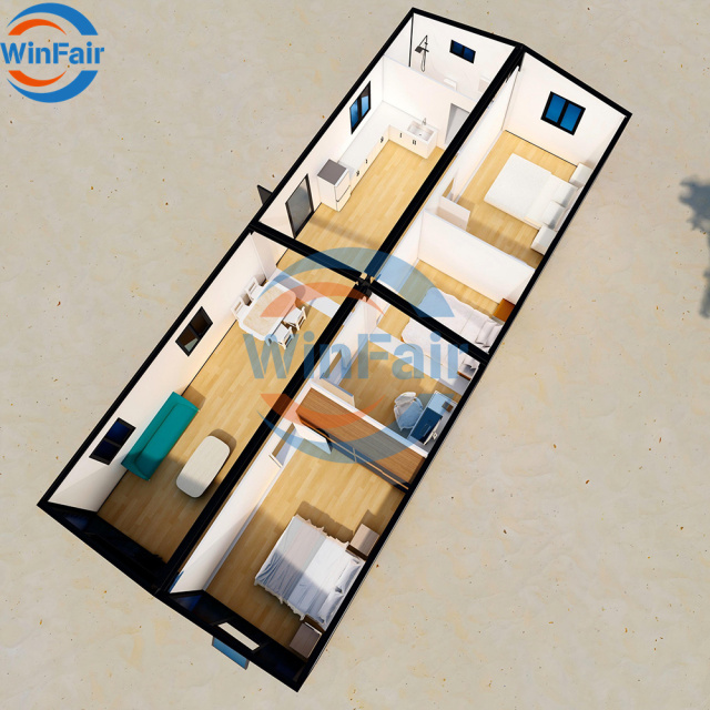 WinFair Indonesia Wholesale Luxury Gable Roof Prefabricated Container House for Rural Villa/Farmhouse/Seaside Bungalow
