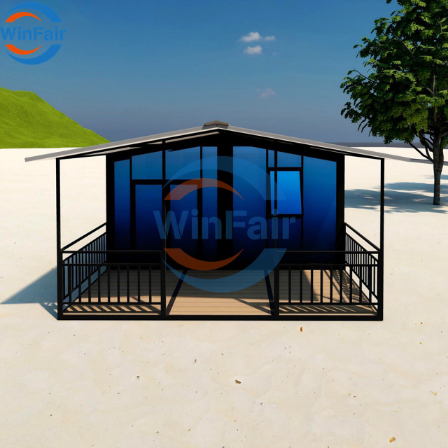 WinFair Indonesia Wholesale Luxury Gable Roof Prefabricated Container House for Rural Villa/Farmhouse/Seaside Bungalow