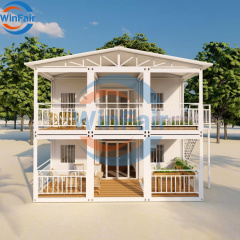 WinFair Price 20 Ft Prefab Flat Pack Container Modular House Two-Story With Toilet and Shower for Self-Built Villa / Shelter