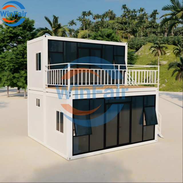 WinFair Repo-Modular-Homes Prefabr Pre Pack Premade House Prefabricated 2 Story Villa Luxury for Rural Villa / Farmhouse