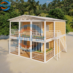 WinFair Paraguay Low Cost Prefab Container House Prefabricated Double Story House With Porch for Home Studio / Creative Space