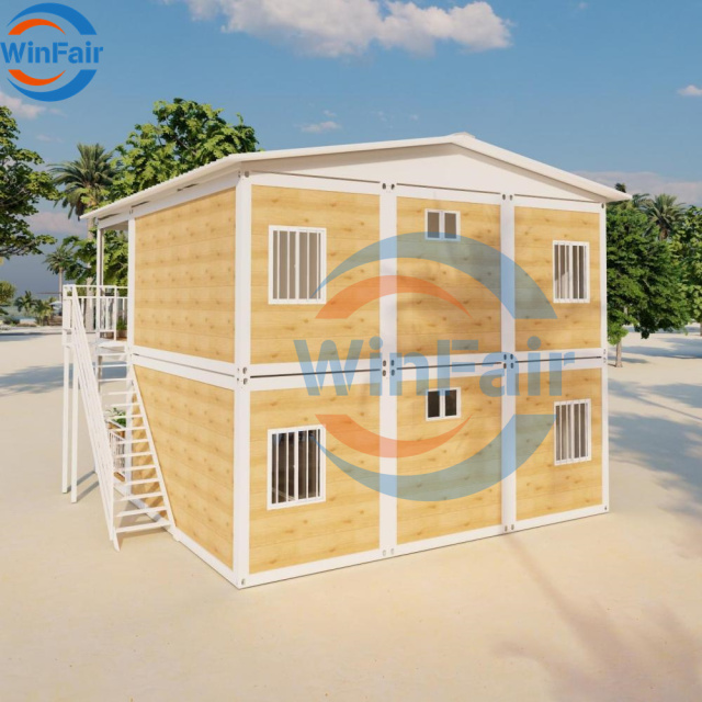 WinFair China 20Ft Prefab Modular Living Container House Homes Two Story With Toilet and Shower for Worker Camp / Labor Camp