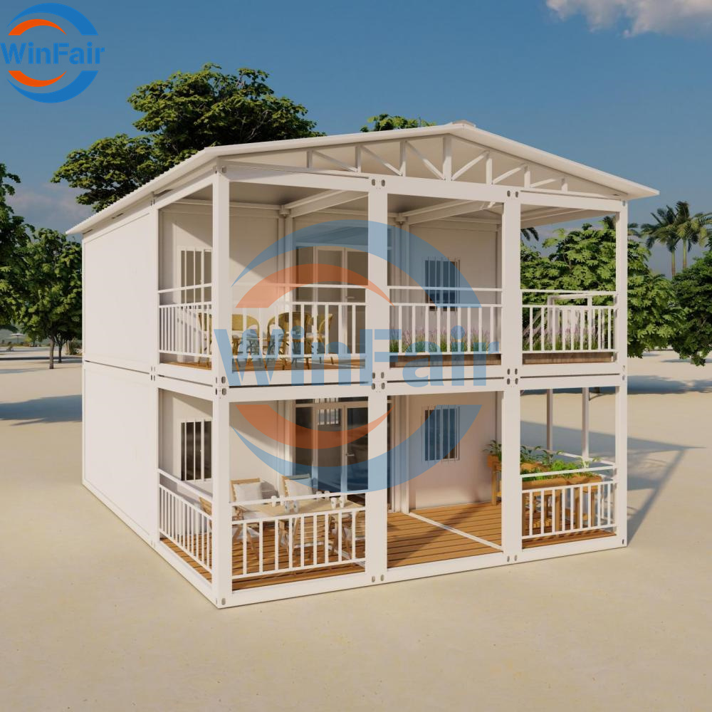 WinFair Price 20 Ft Prefab Flat Pack Container Modular House Two-Story With Toilet and Shower for Self-Built Villa / Shelter