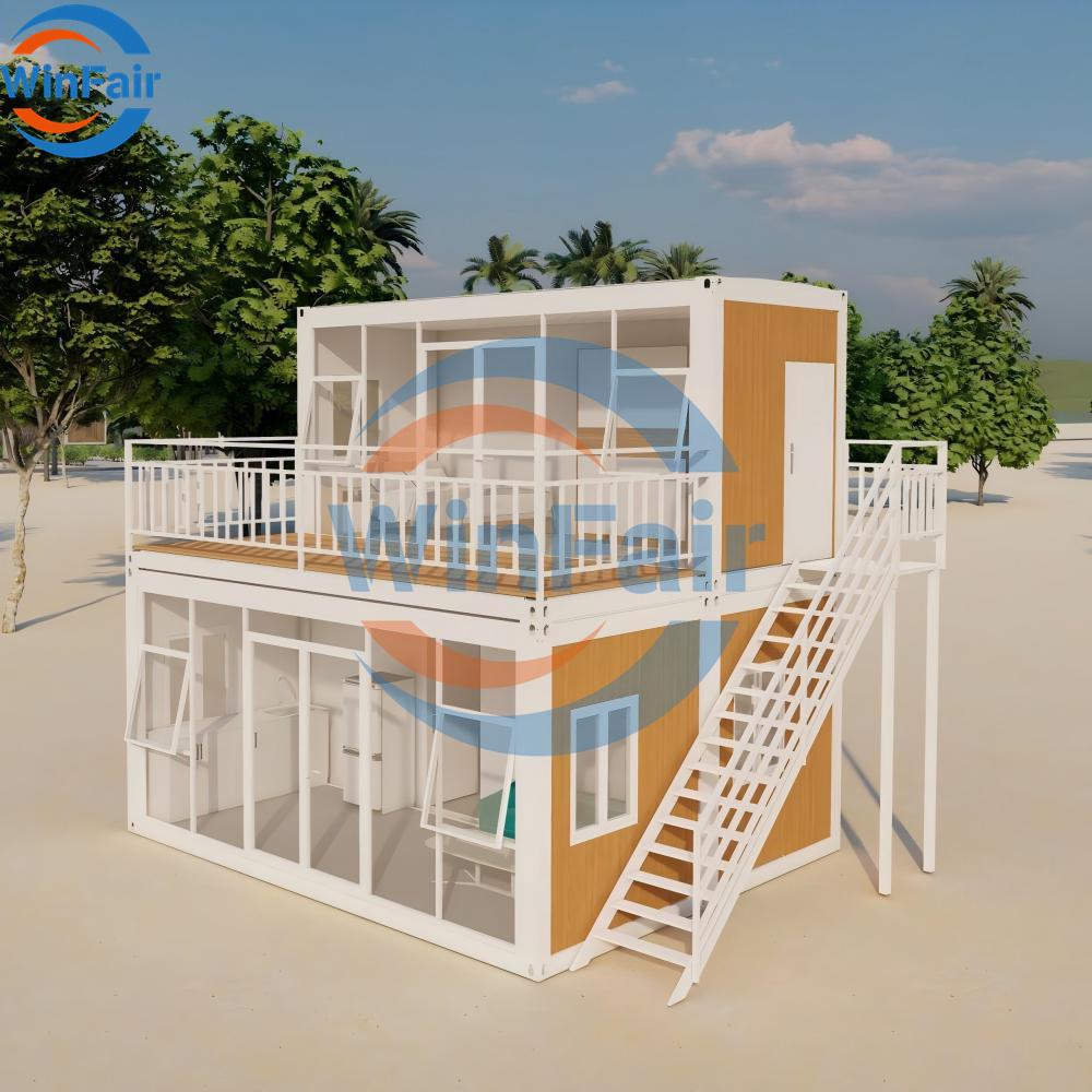 WinFair Prefab-Houses-Uk Modular Container Luxury House Modern Prefabricated Houses 2 Floor for Construction Site Office
