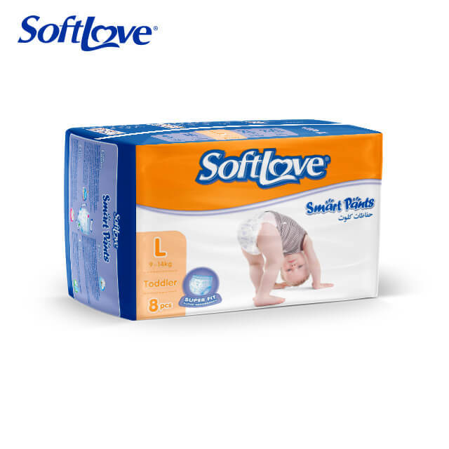 Softlove Smart Pants Bequeme, weiche Einweg-Babywindeln (L8)