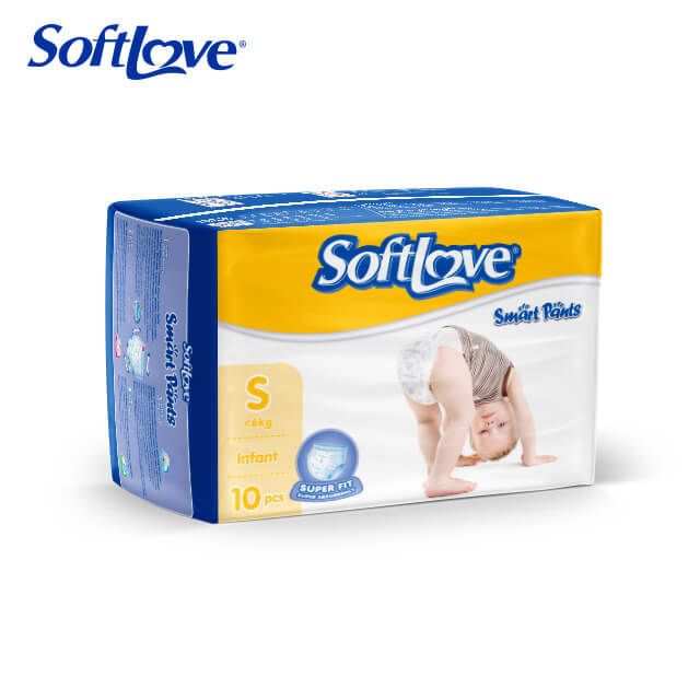 Fabricants de couches jetables pour bébé Softlove Smart Pants (S10)