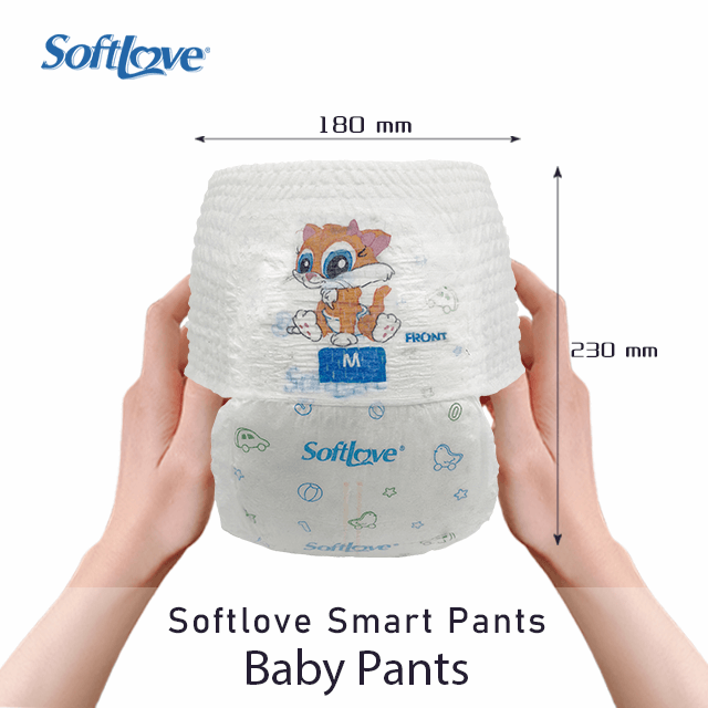 Couche jetable respirante pour bébé Softlove Smart Pant (M9)