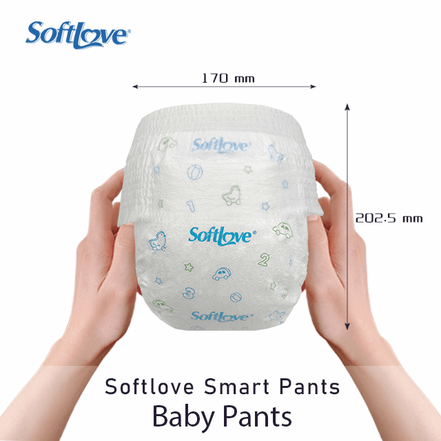 Fabricants de couches jetables pour bébé Softlove Smart Pants (S10)