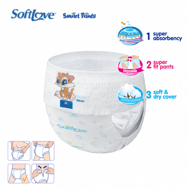 Couche jetable respirante pour bébé Softlove Smart Pant (M9)
