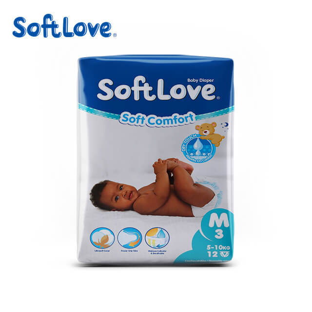 Softlove Soft Comfort Windel Erschwingliche Einweg-Babywindeln Fabrik (M12)