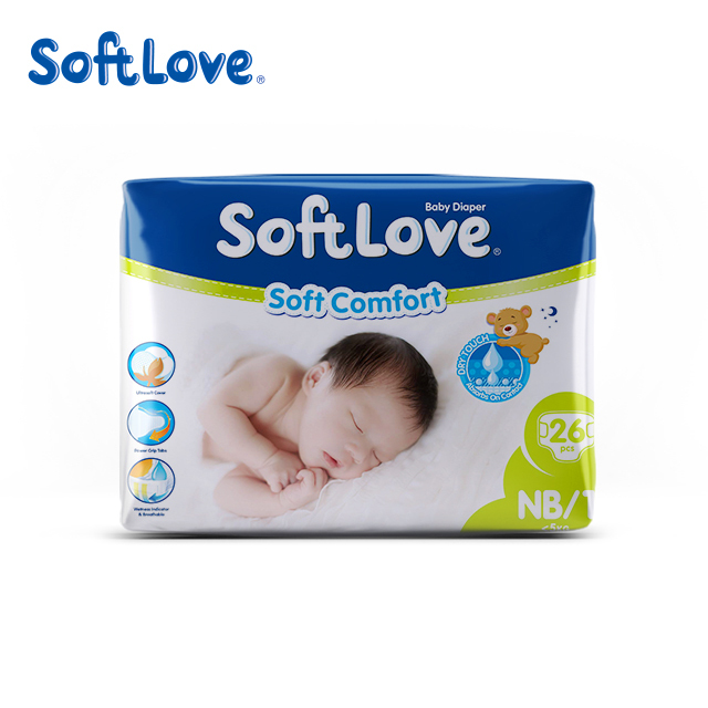 Softlove Soft Comfort Babywindeln für empfindliche Haut (NB26)