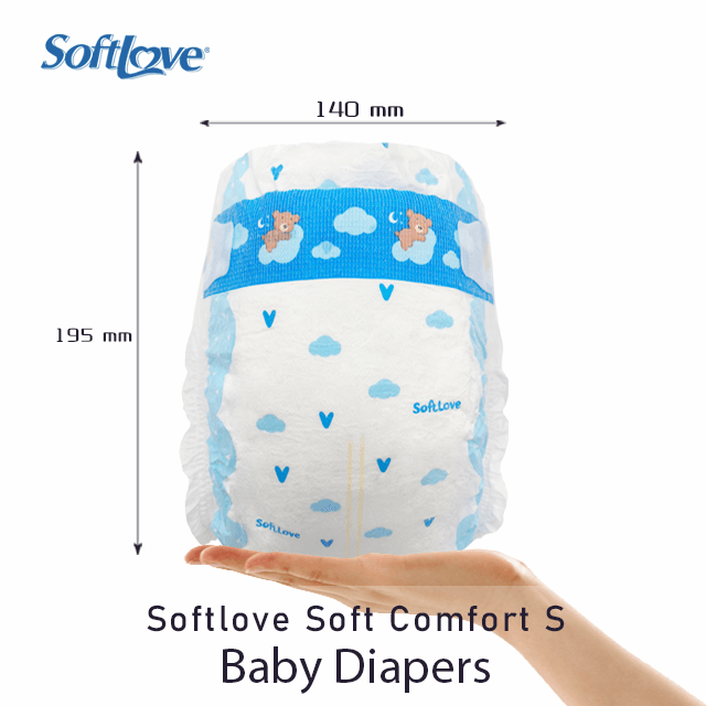 Couche Softlove Soft Comfort Meilleures couches pour bébé à haute capacité d'absorption (S14)