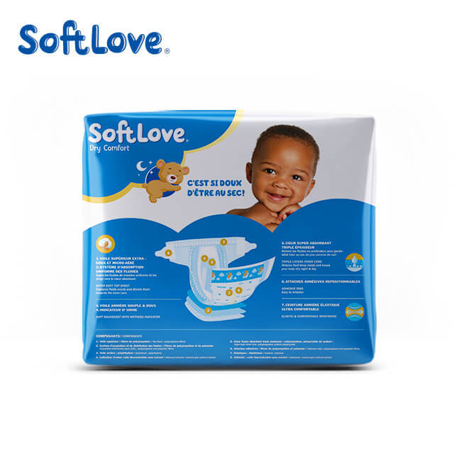 Couches SoftLove Dry Comfort Couches respirantes pour bébé à prix d'usine (L26)
