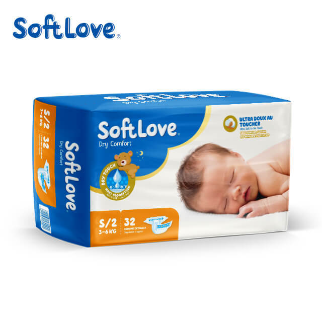 مورد حفاضات الأطفال ذات الامتصاص العالي Softlove Dry Comfort (S32)